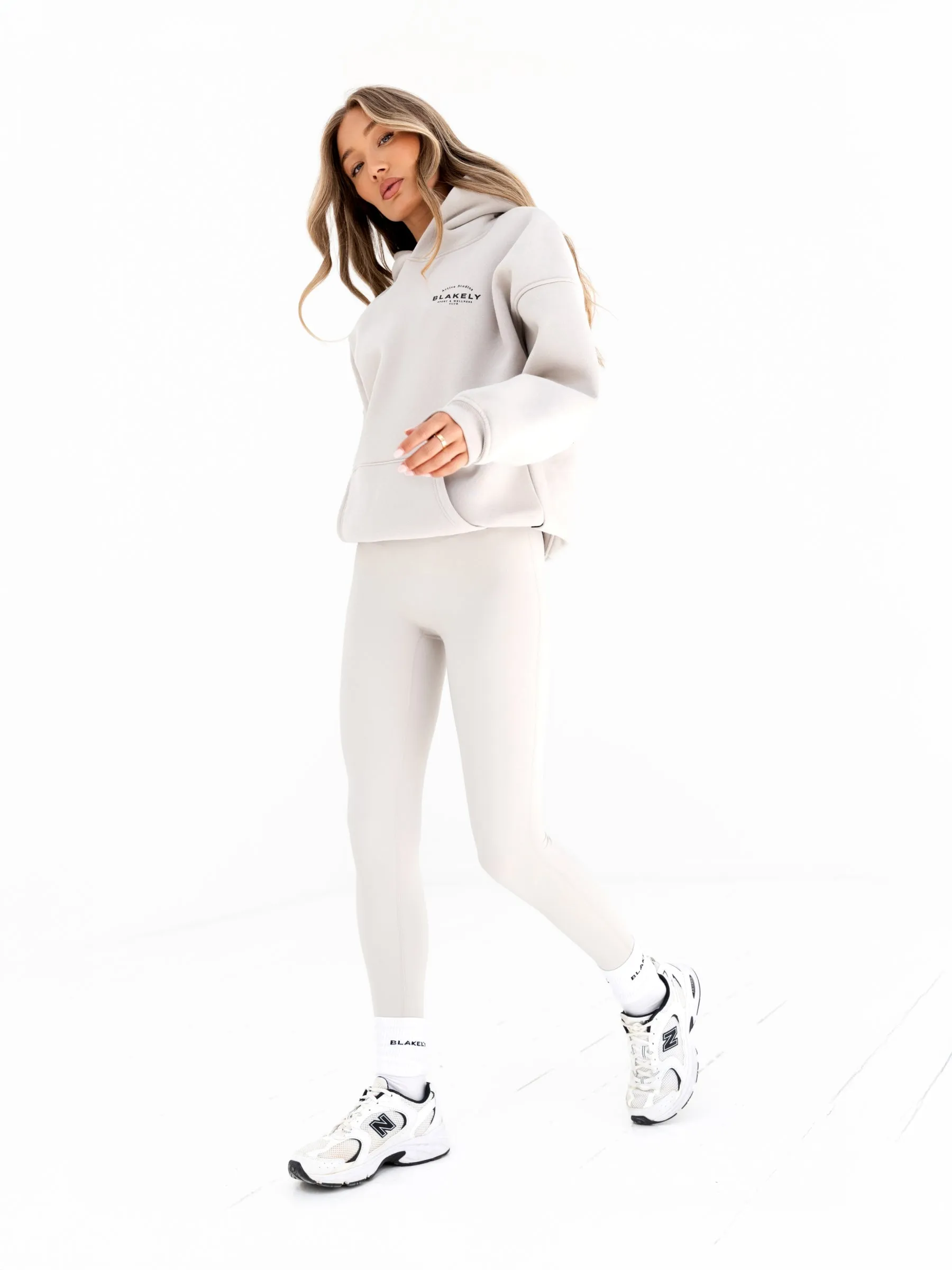 Active Studios Oversized Hoodie - Ivory Textured Weave Middle Eastern style