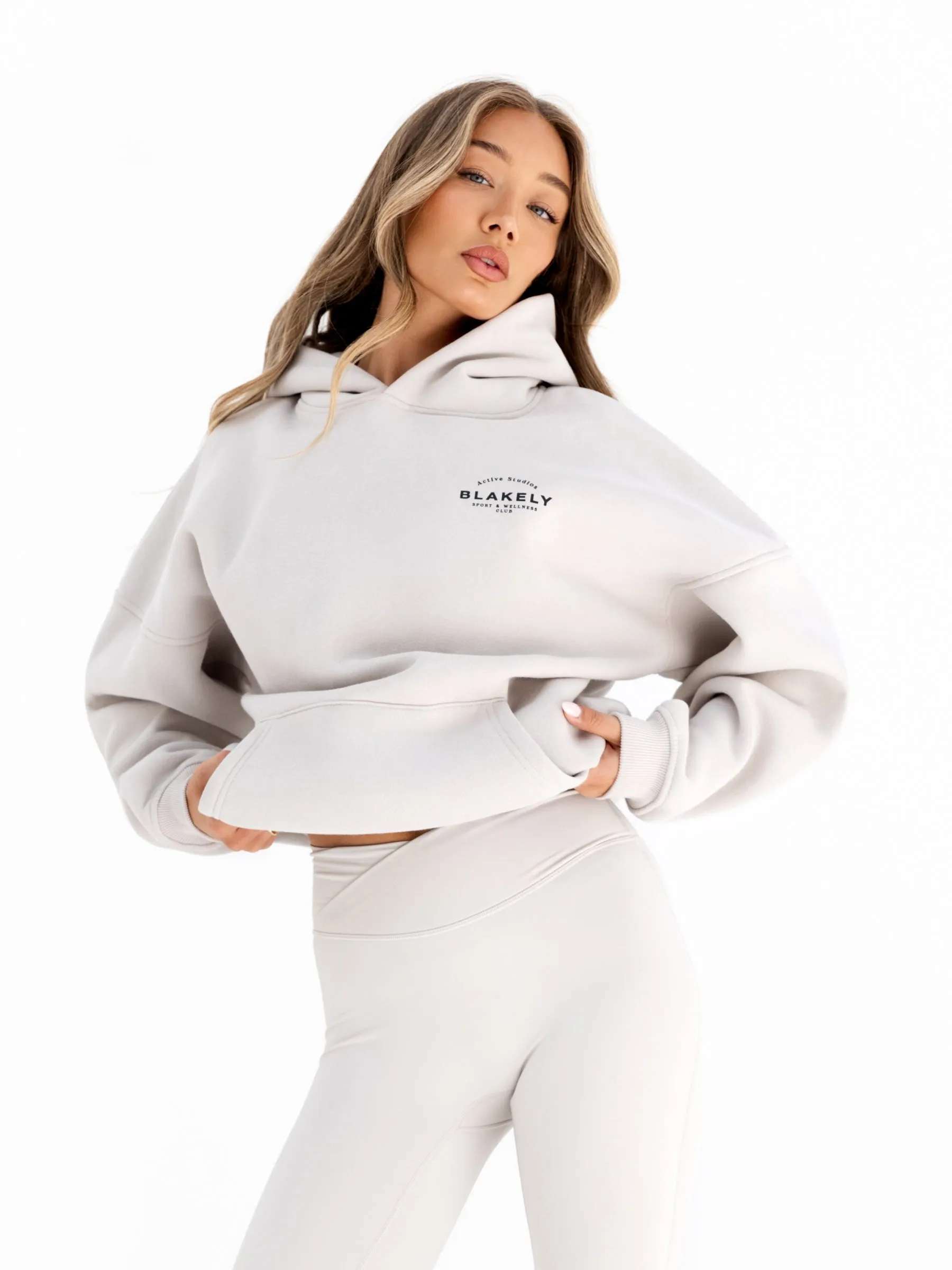 Active Studios Oversized Hoodie - Ivory Removable Hood