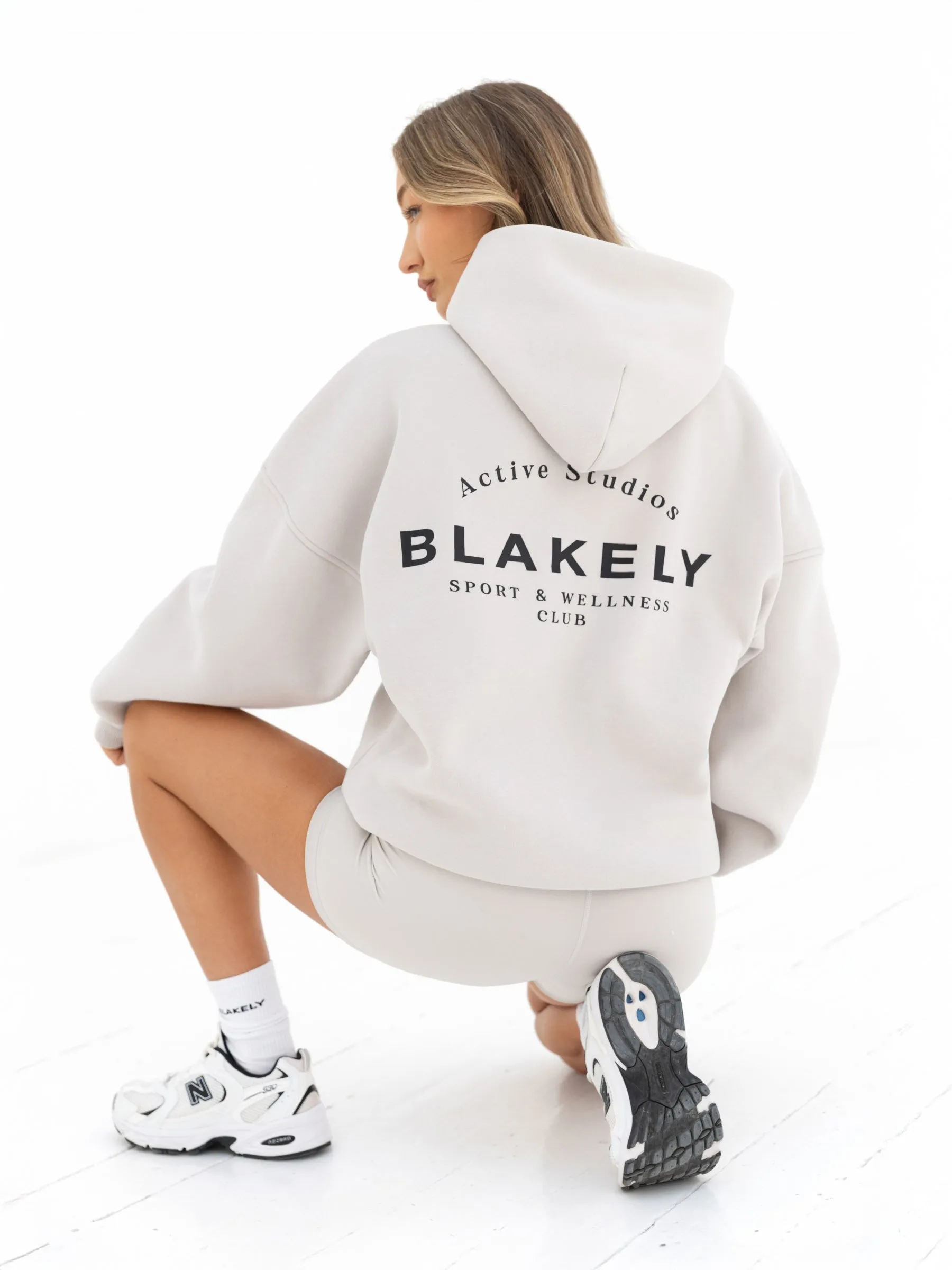 Festival wear Seamless Side Construction Active Studios Oversized Hoodie - Ivory