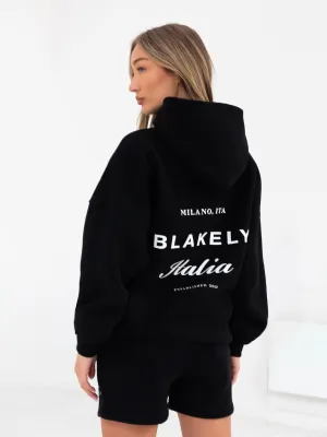 Italia Oversized Hoodie - Black Stylish Accessory