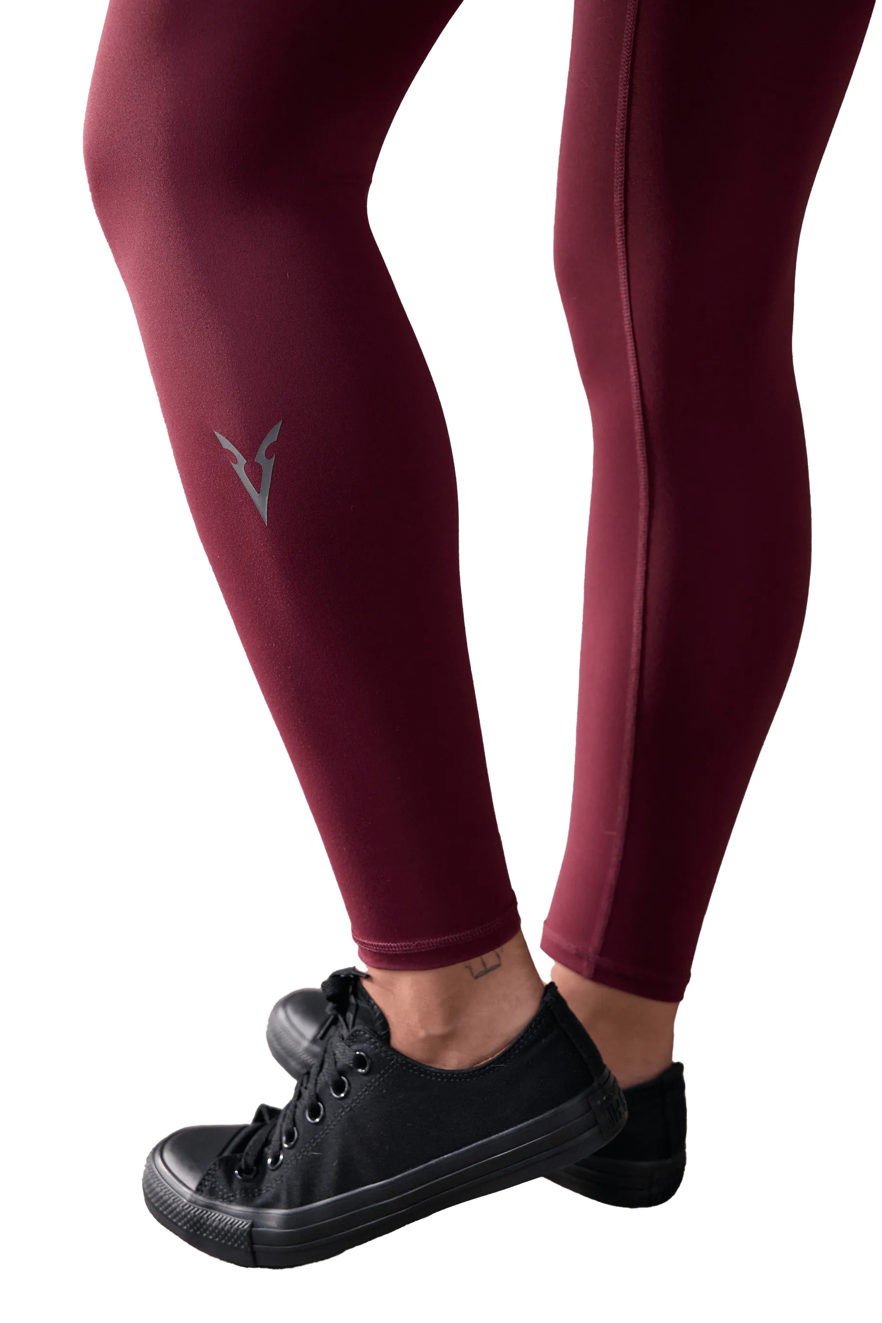Plus Size Shape Retain No Compression LEGGINGS - Burgundy