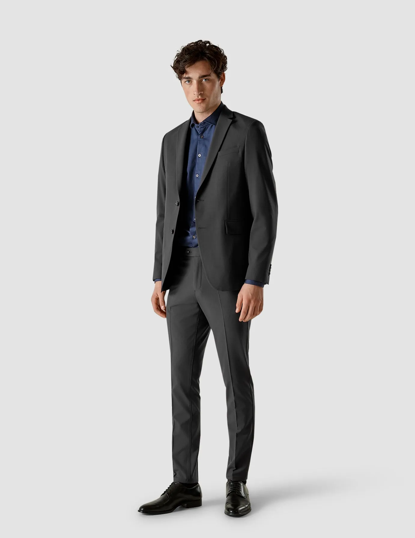 AntiStaticFinish Street Style Essential Suit Pants Slim Dark Shadow