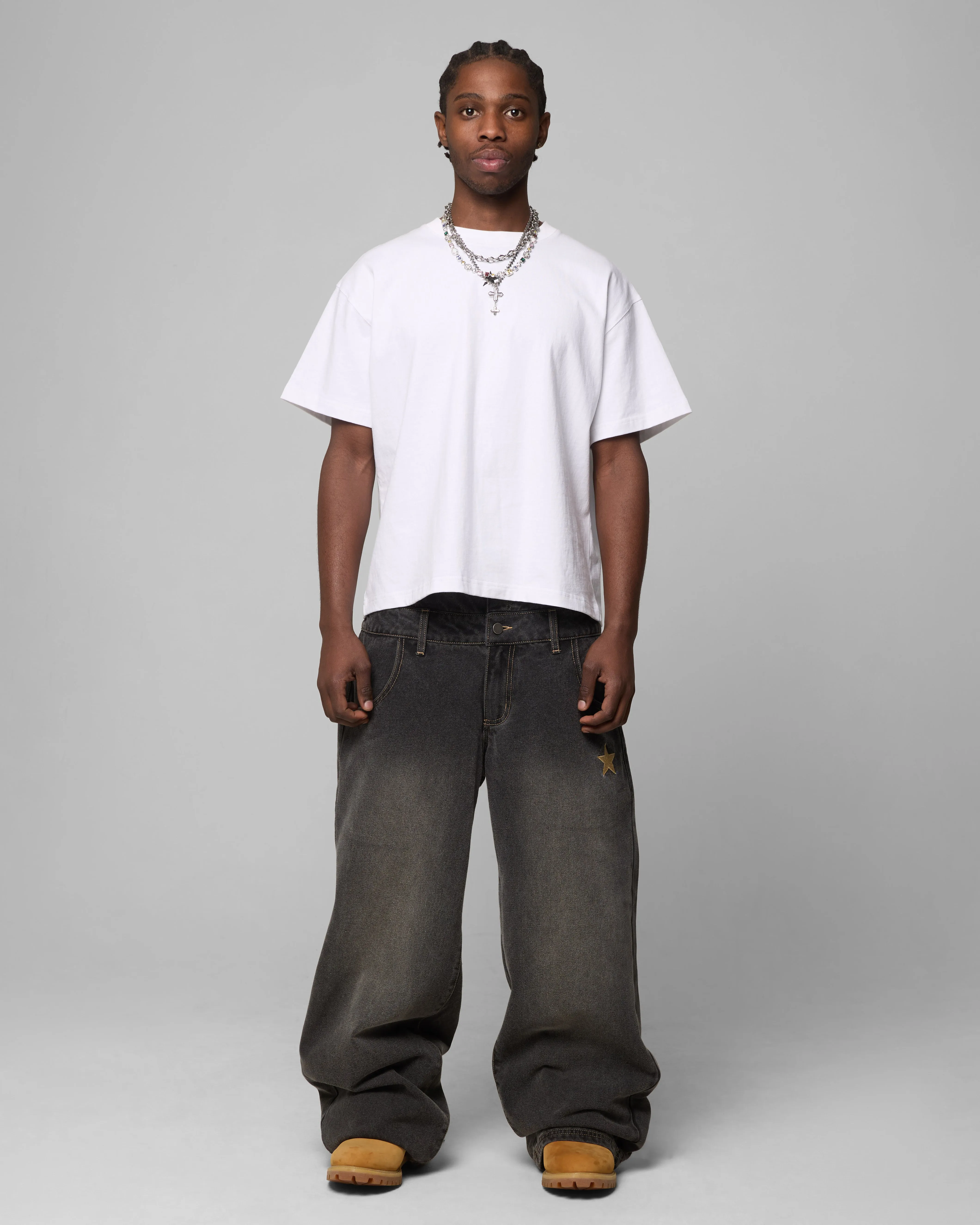 Timeless Piece Go-To Basic Loiter Star Layered Jeans Vintage Black