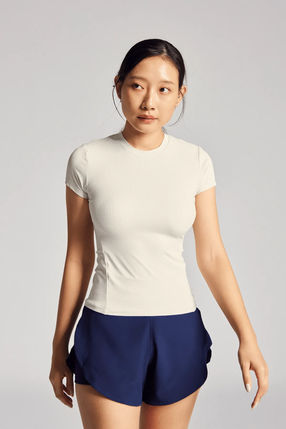 Like A Hug Tee (Rib) in Yoghurt Unisex Core Abstract print