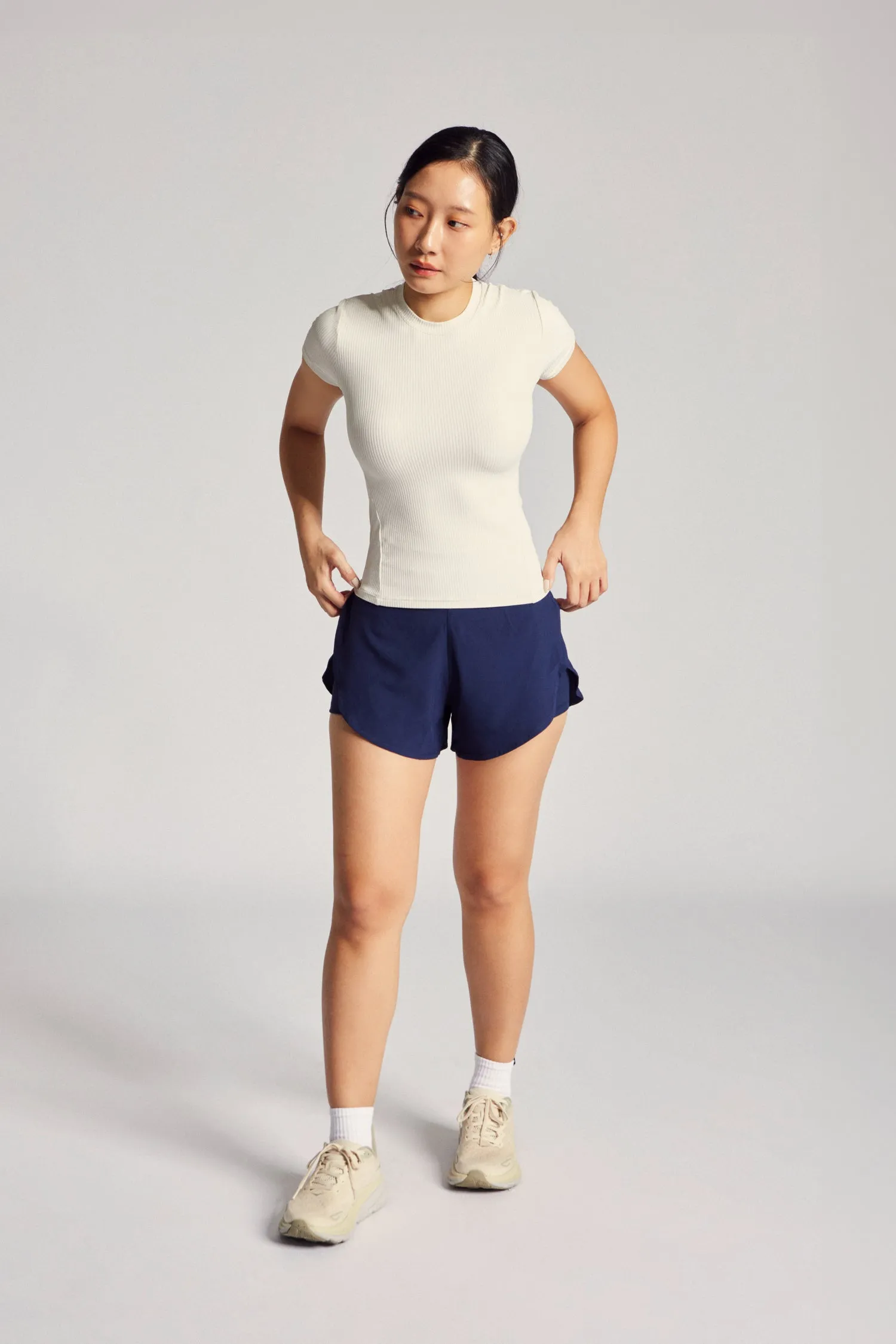 Relaxed Wearable Seasonal Must-Have Like A Hug Tee (Rib) in Yoghurt