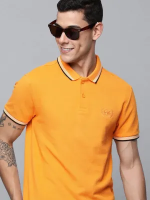 Durable Double Stitching Breathable Shirt Men's Solid Polo T-shirt