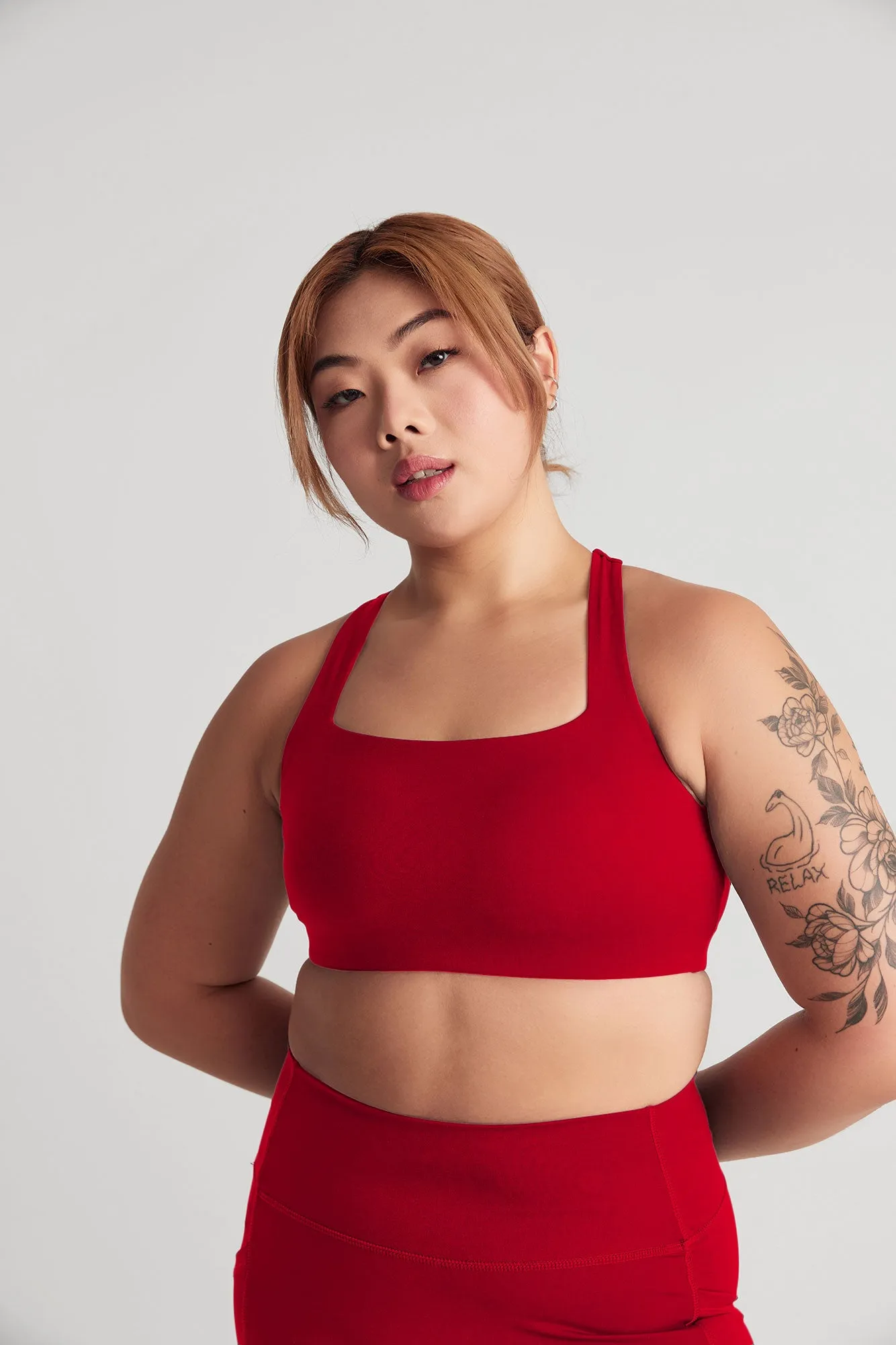 Boxy Bra in Spice Layering Piece Athletes in training