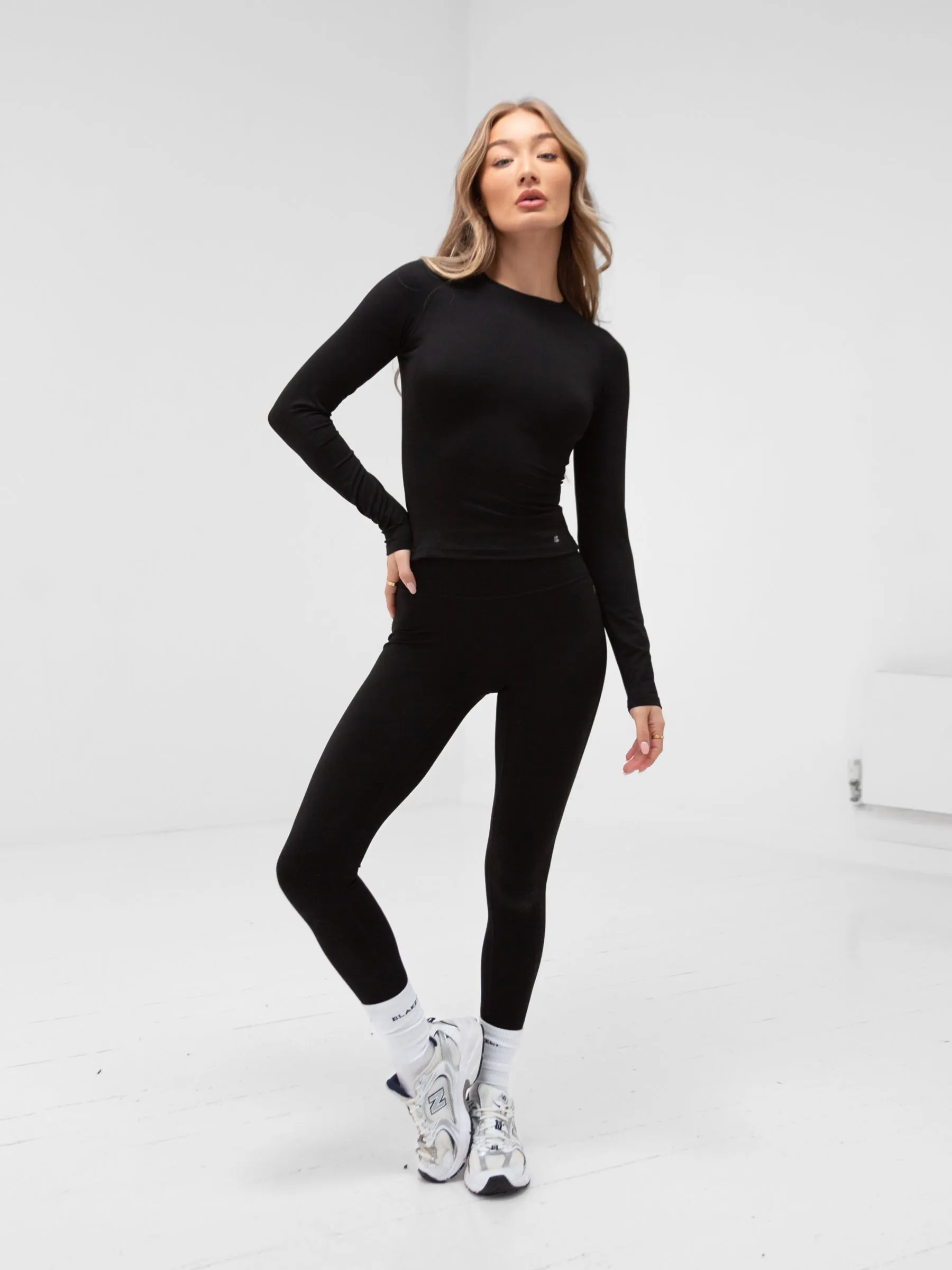 print design Apex Pro Long Sleeve Top - Black