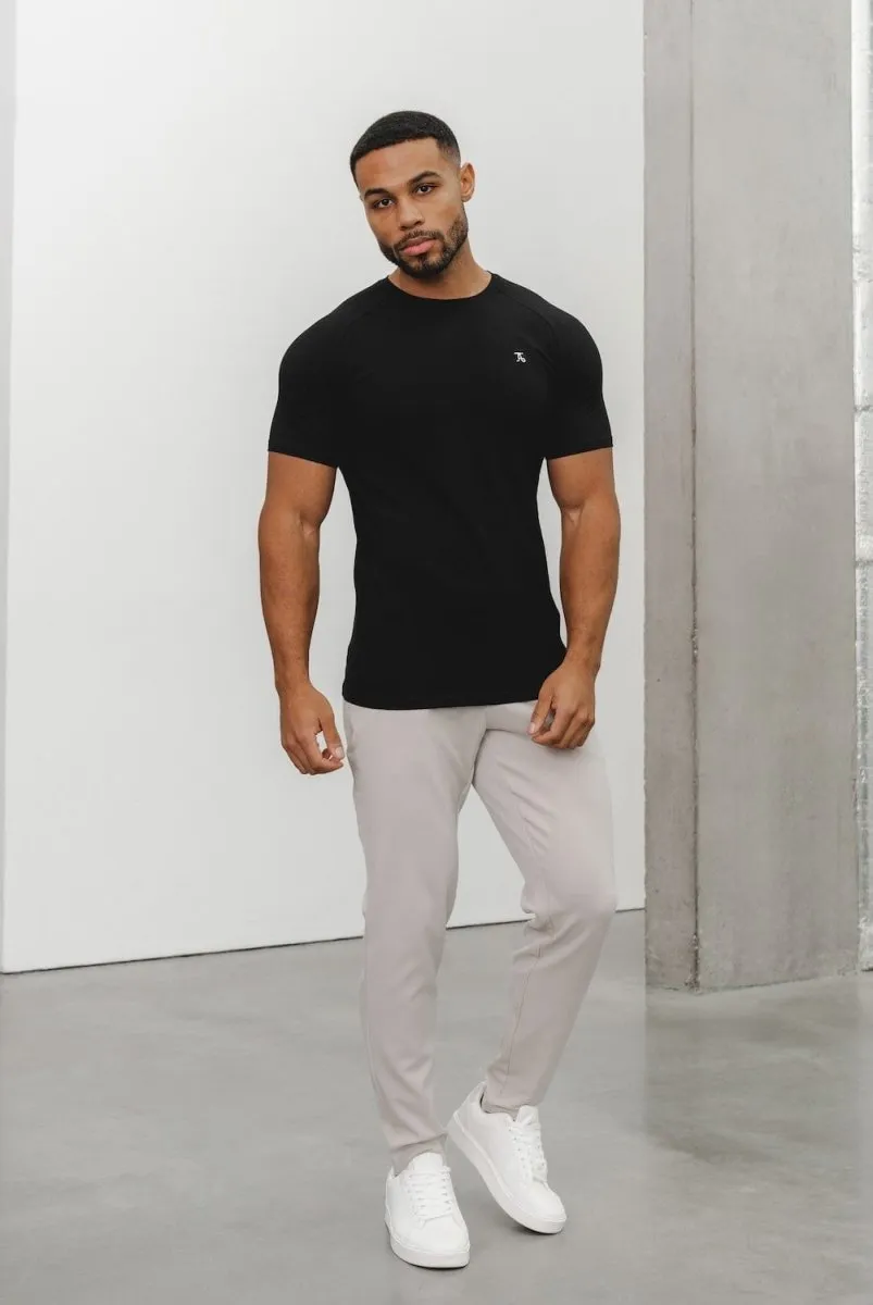 Premium Athletic Fit T-Shirt in Black DropShoulderDesign Outdoor Ready