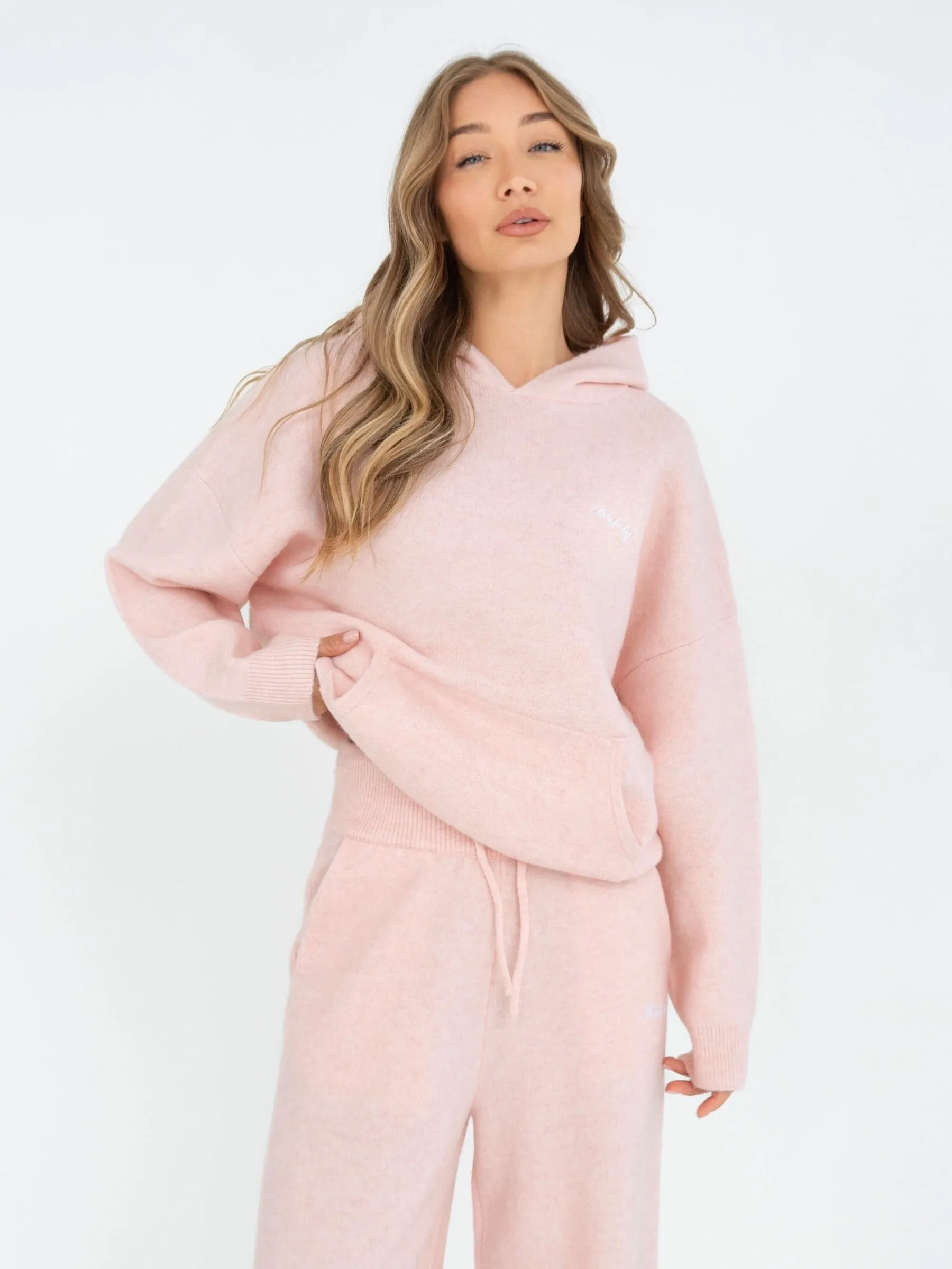 Adaptive clothing Dad Uniform Oversized Knitted Hoodie - Marshmallow Pink
