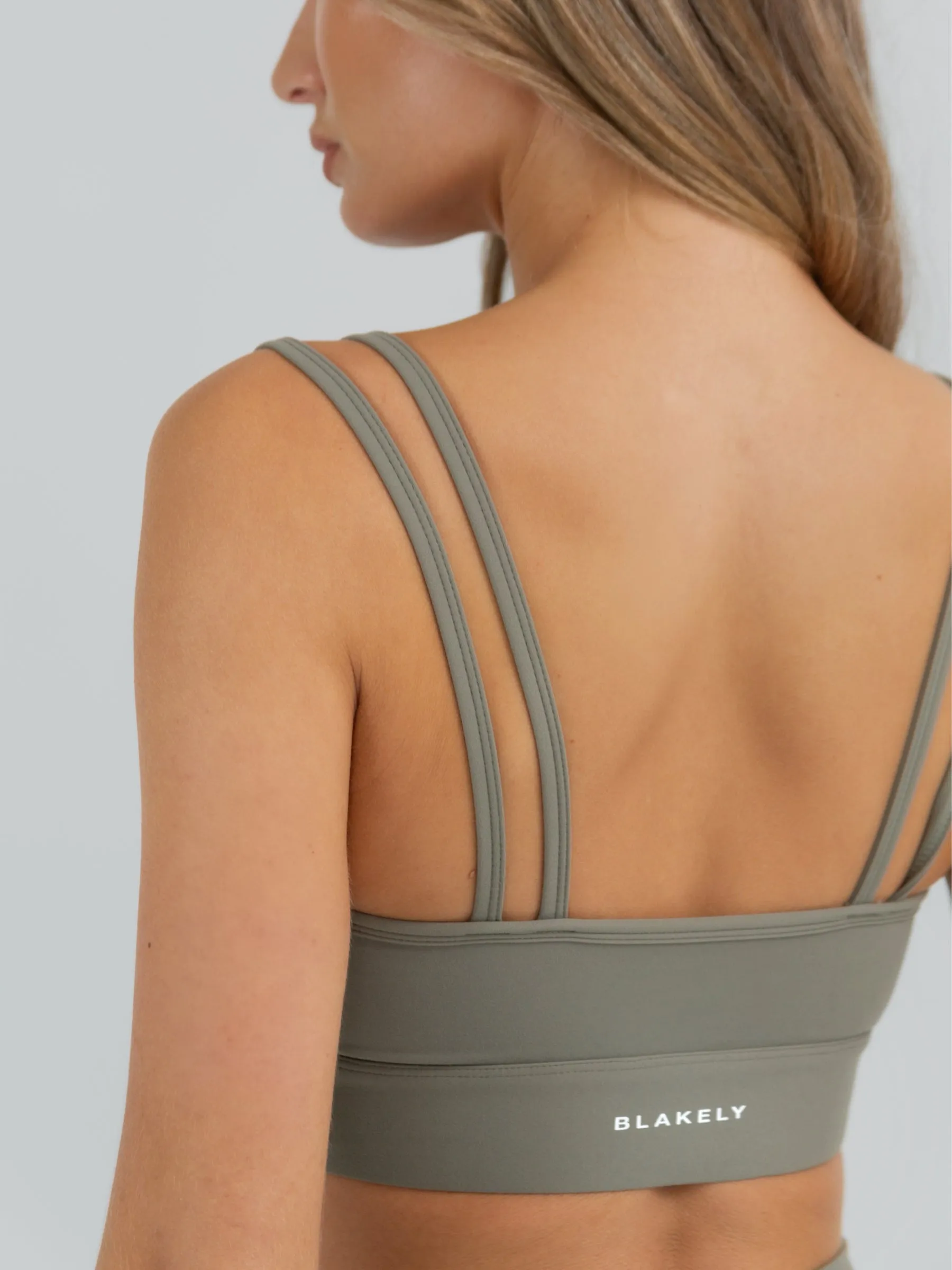 Ultimate Double Strap Bra - Safari Green Supportive Back Solo exercisers