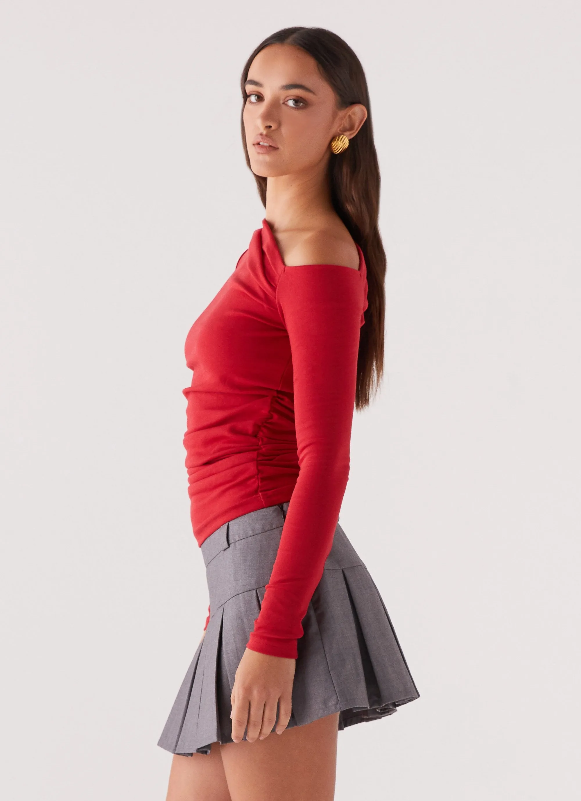 Danica Pleated Mini Skirt - Charcoal Casual day-to-night piece