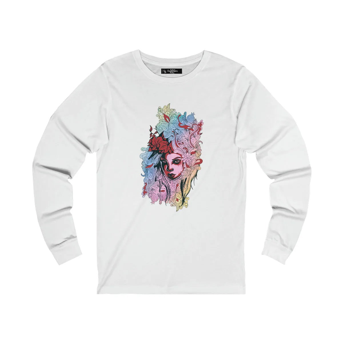Urban Fashion Ladies Long Sleeve Pink Flowerbead Tee Hypoallergenic Fibers Versatile Layering