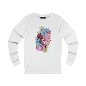 Urban Fashion Ladies Long Sleeve Pink Flowerbead Tee Hypoallergenic Fibers Versatile Layering