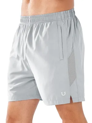 Dynamic Tension Control Printed design Men's Workout Running 5 inch Shorts with Pockets Quick Dry Fit Gym
