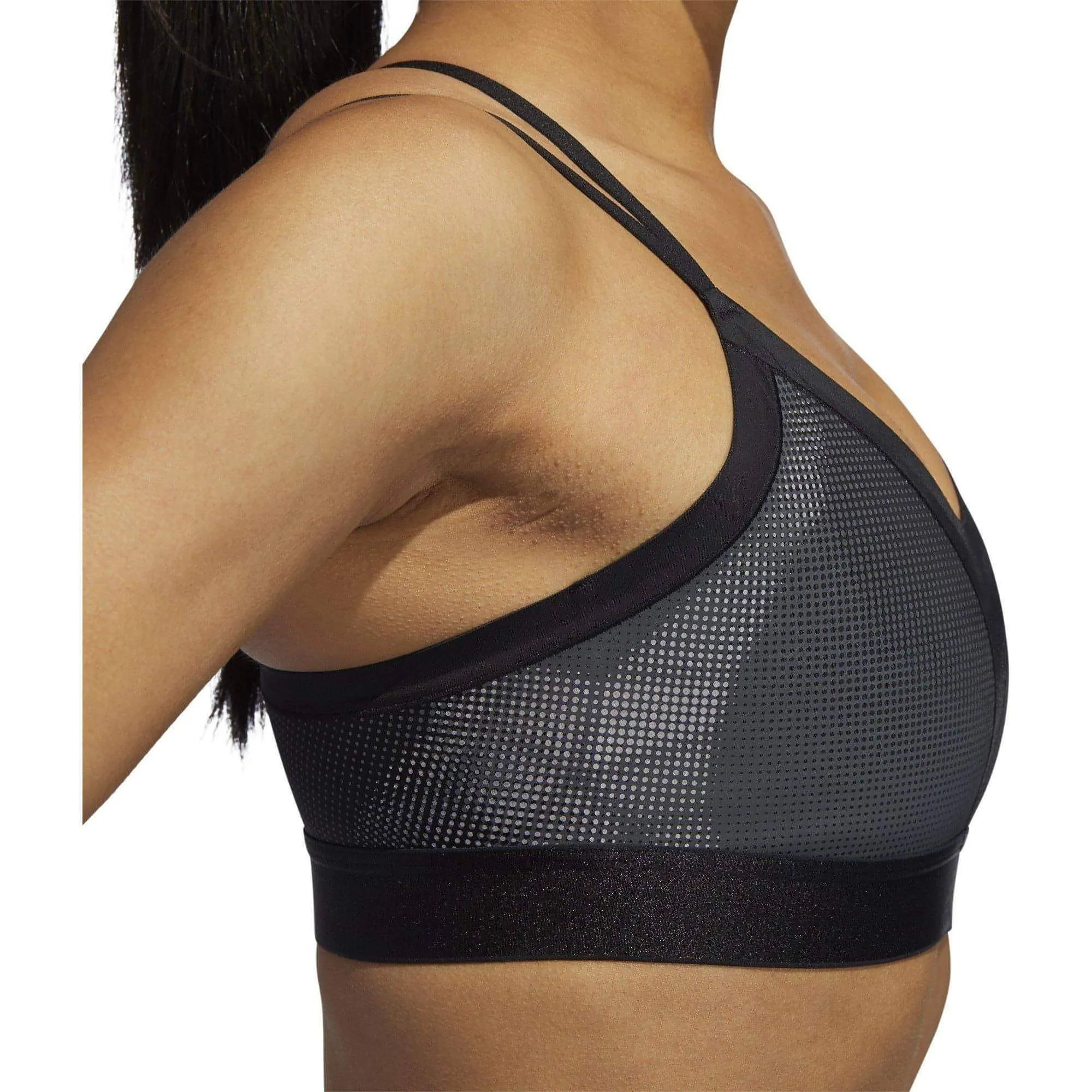 adidas All Me Womens Sports Bra - Black Customizable seams Contrast stitching seams