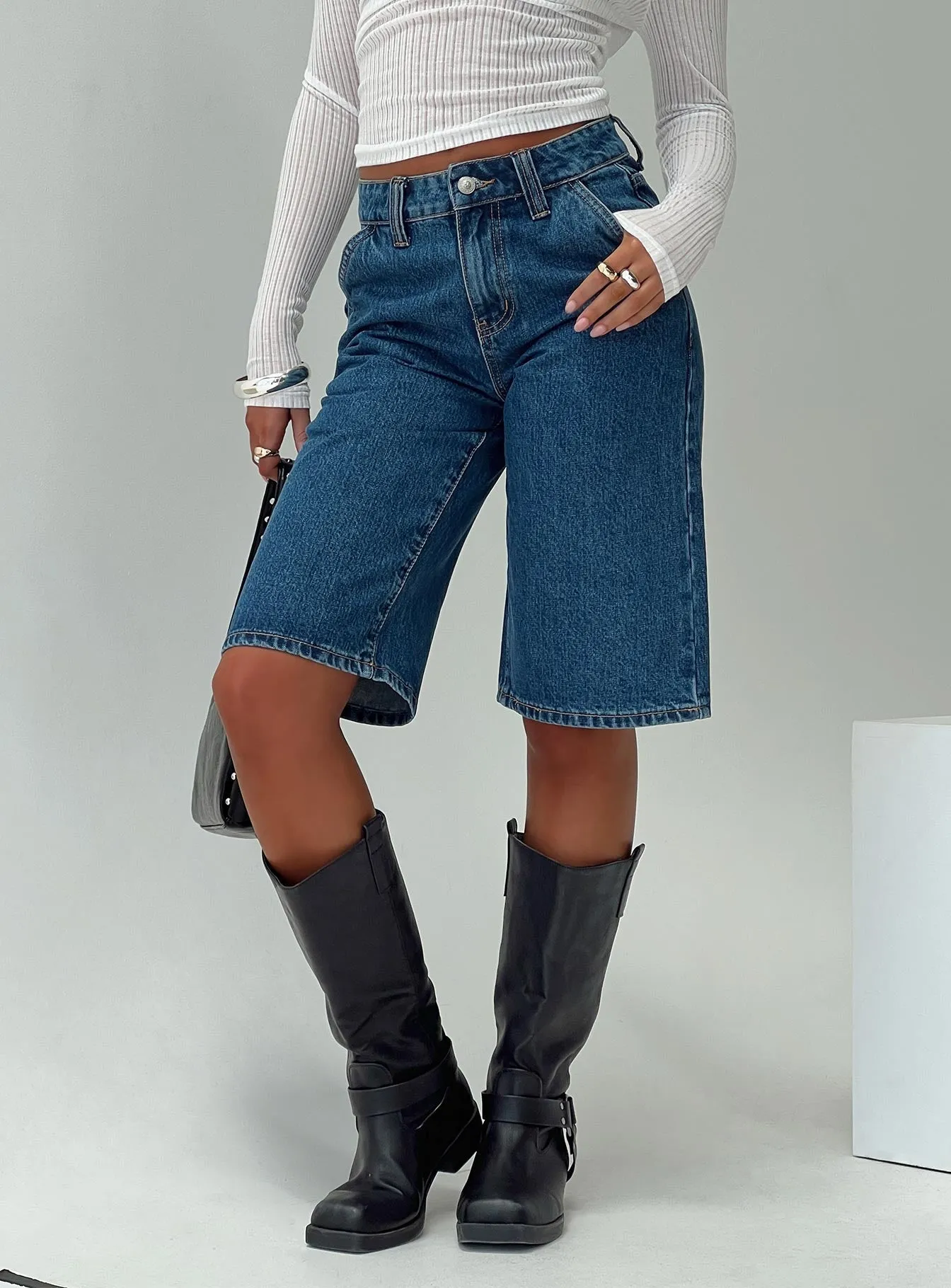 Lightweight Layering Thermal Insulation Cervantes Jorts Mid Wash Denim
