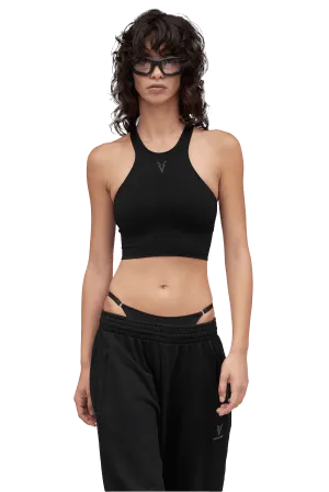 SPORTS BRA ULTRA LONG SEAMLESS  - Black Oversized Fit Easy adjustment