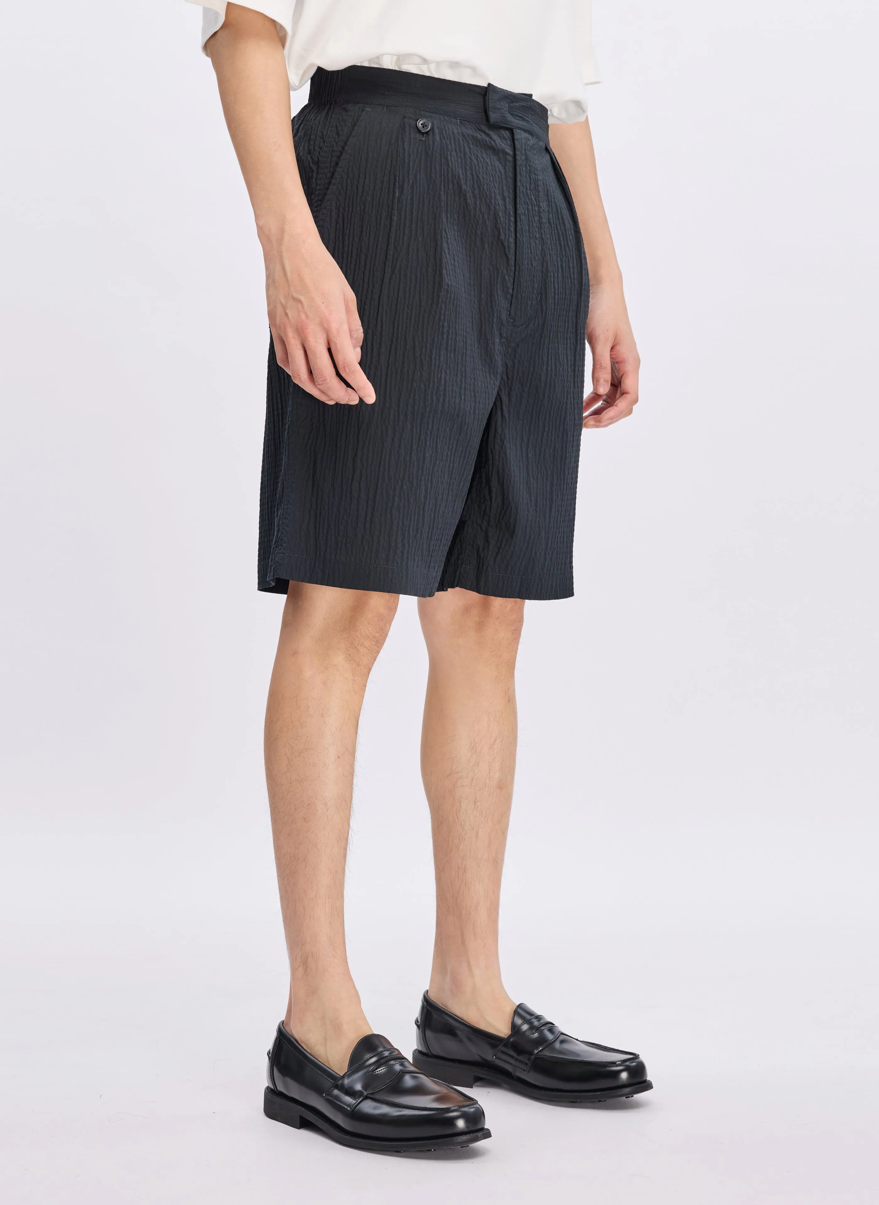 Indigo Cotton Linen Shorts New Yorker