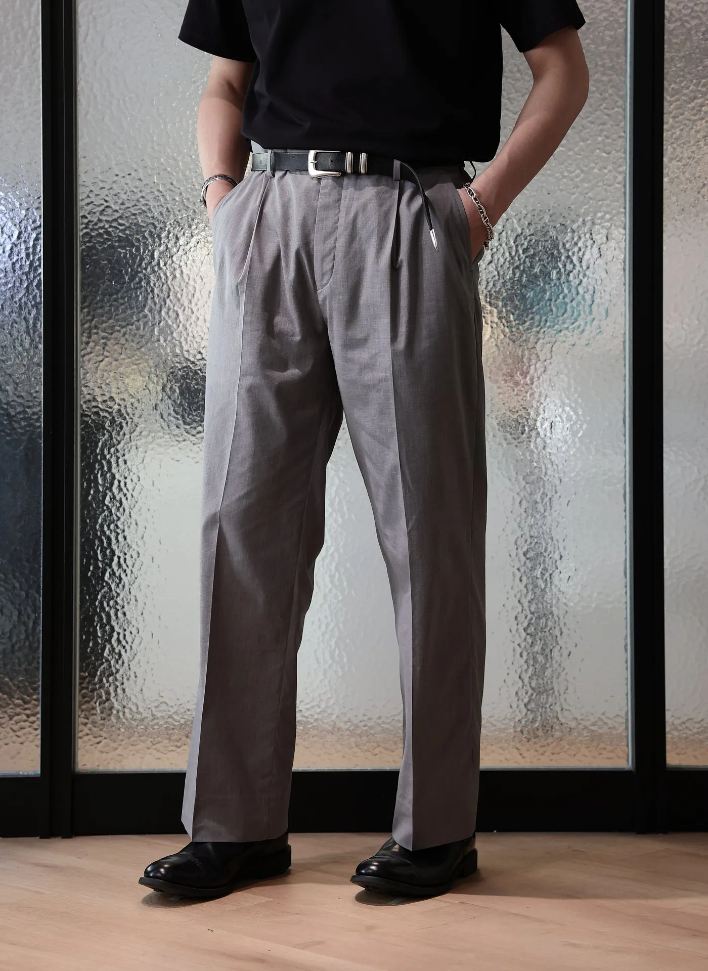 Strong Edge Party Guest Coolmax Polyester Ramie Construction Suit Pants