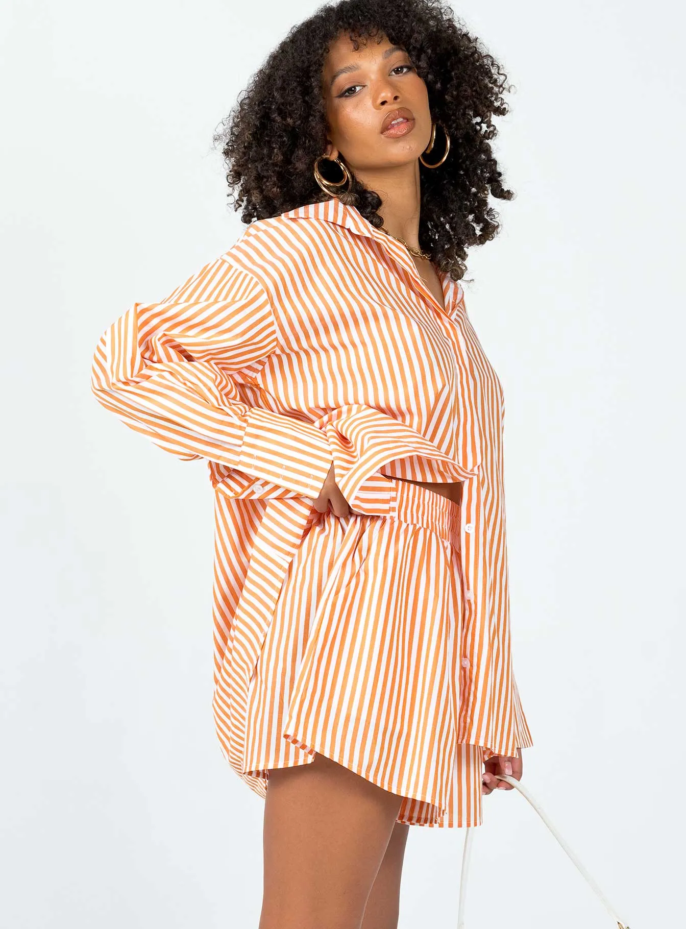 Boyfriend Shorts Orange Elegant Glow FadeResistant Dye
