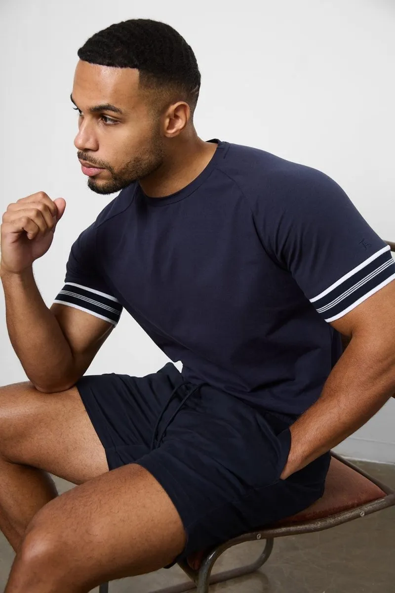 Outdoor Sports Tipped Fashion Fit T-Shirt in Navy