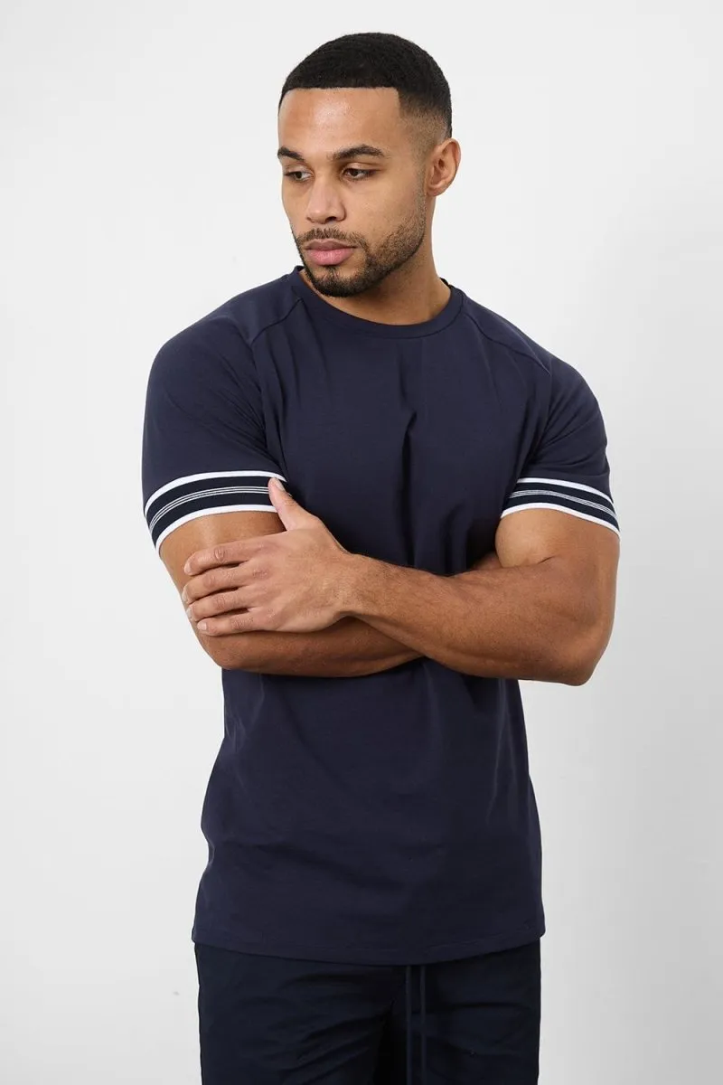 Adaptable Tipped Fashion Fit T-Shirt in Navy