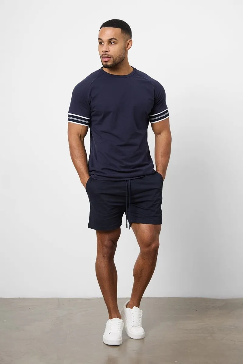 Tipped Fashion Fit T-Shirt in Navy Functional Look