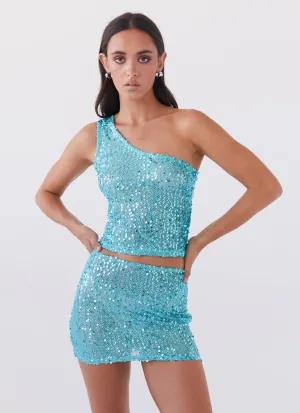 Glamorous look Neon Nights Sequin Mini Skirt - Crystal