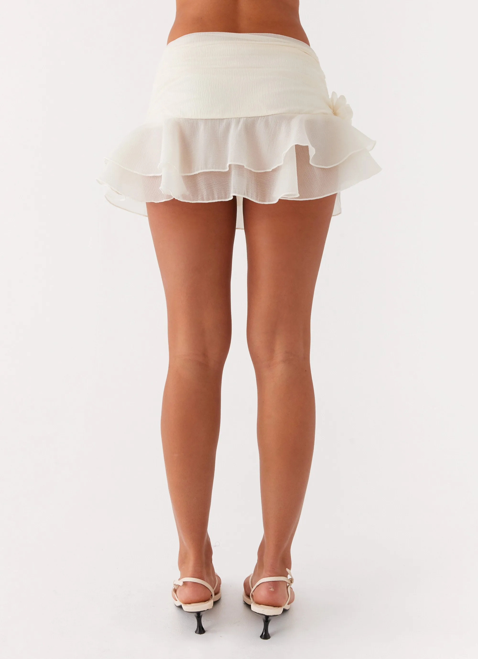 Smart And Comfortable Call Me Never Tiered Mini Skirt - Ivory