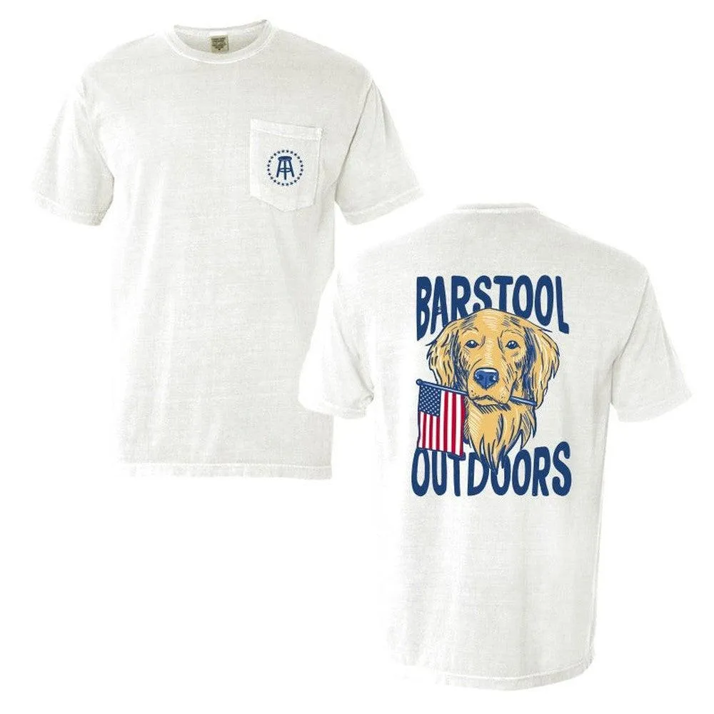 Barstool Outdoors Dog USA Pocket Tee Casual Essential Wear