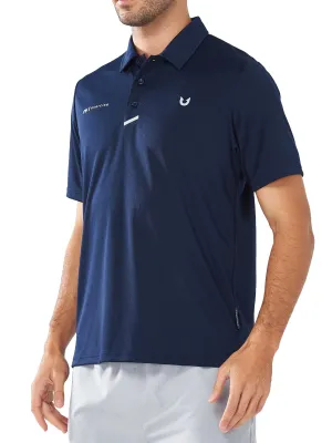 Men's Business Casual Polo Golf Shirts Button Short Sleeve for Tennis Layering Piece
