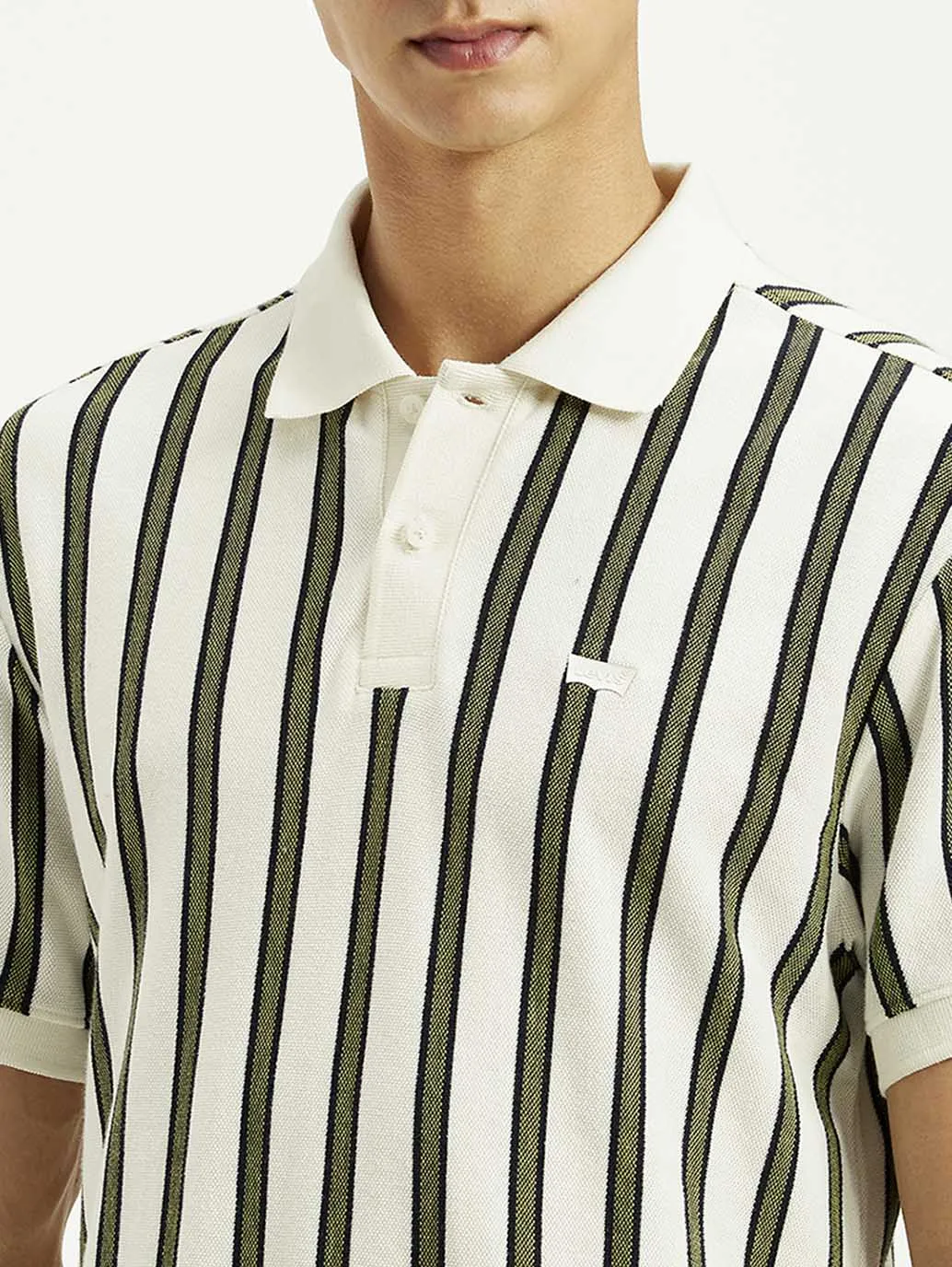 Quick-Dry Fabric Summer Fashion Men's Striped Slim Fit Polo T-Shirt
