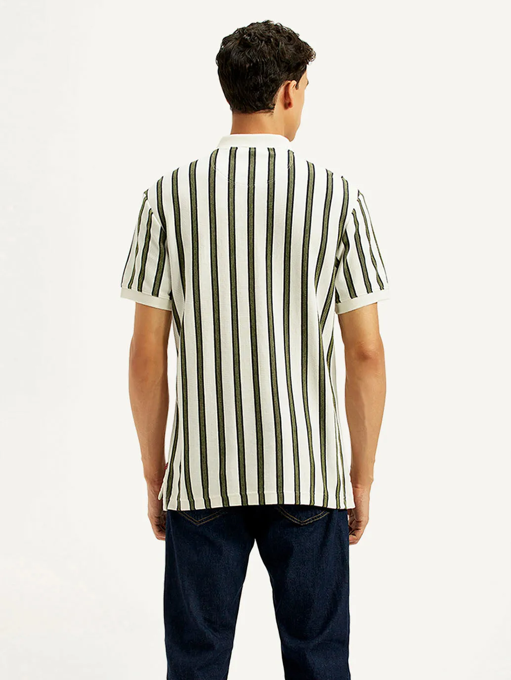 Clubhouse Attire Breathable fabric Men's Striped Slim Fit Polo T-Shirt