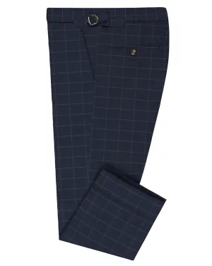 Loro Piana: Dark Blue Windowpane Smart Style