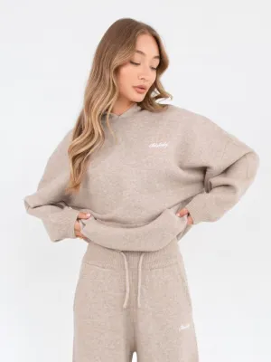 Oversized Knitted Hoodie - Toasted Taupe Travel Apparel City Wear Style