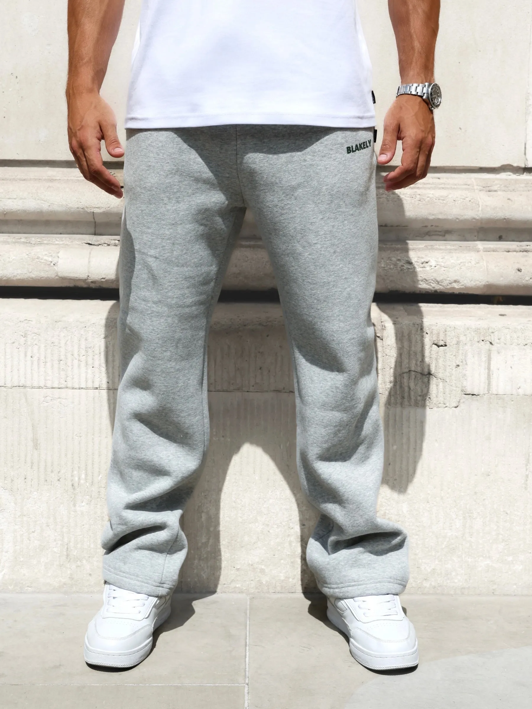 AntiSlipWaistband Low Profile Arlo Wide Leg Sweatpants - Marl Grey
