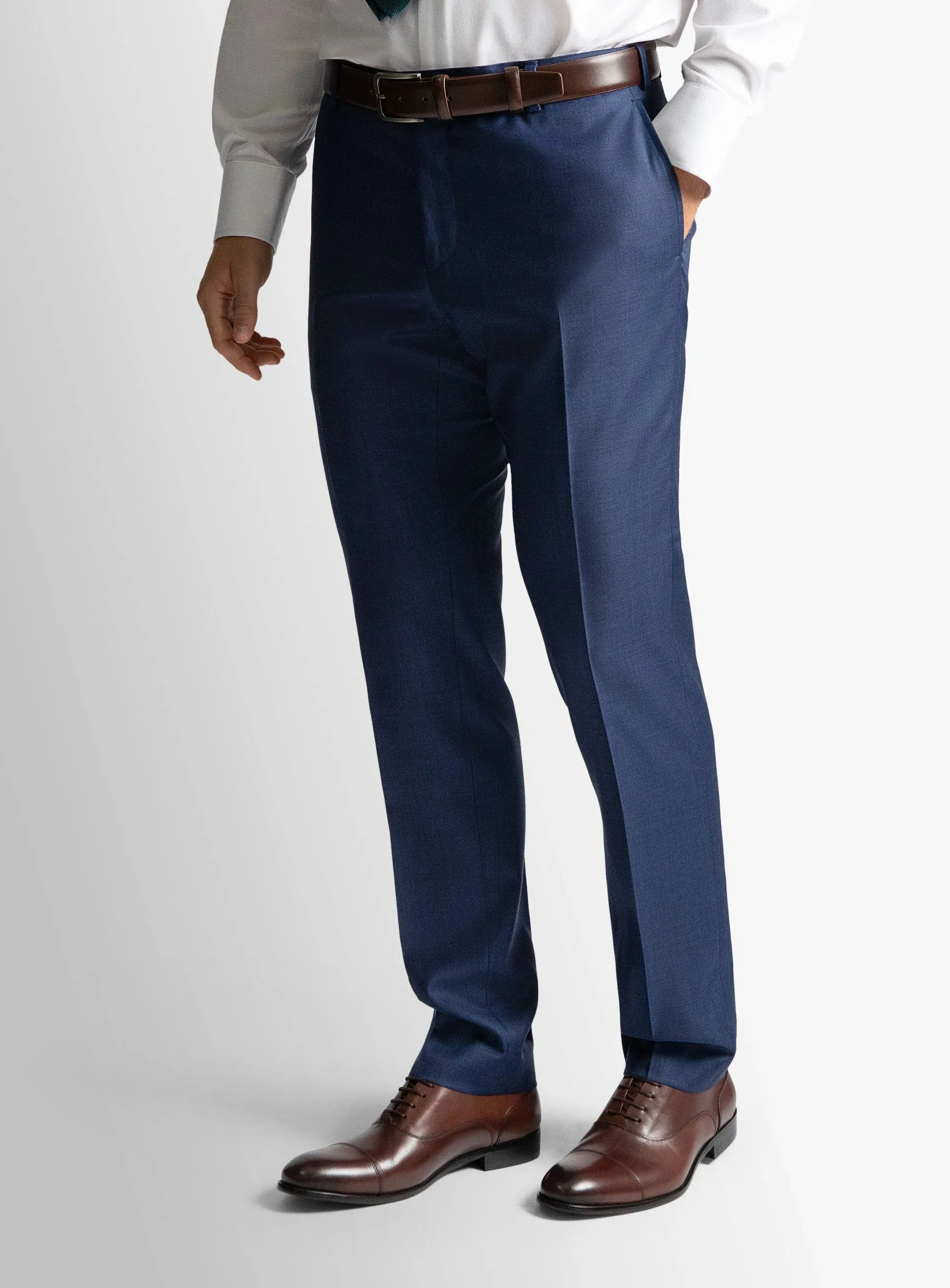 Dexter Sharkskin Blue Suit Trousers Perfect Movement