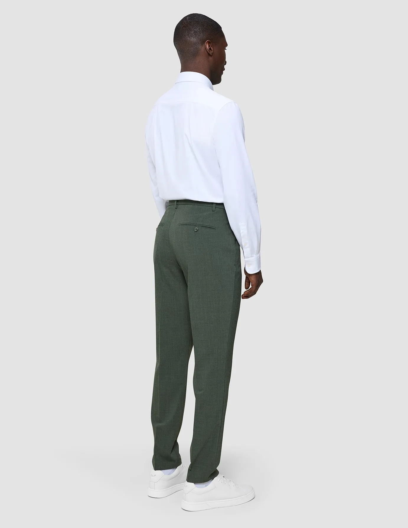 Tech Wool Suit Pants Slim Green Night Chic Design Wear