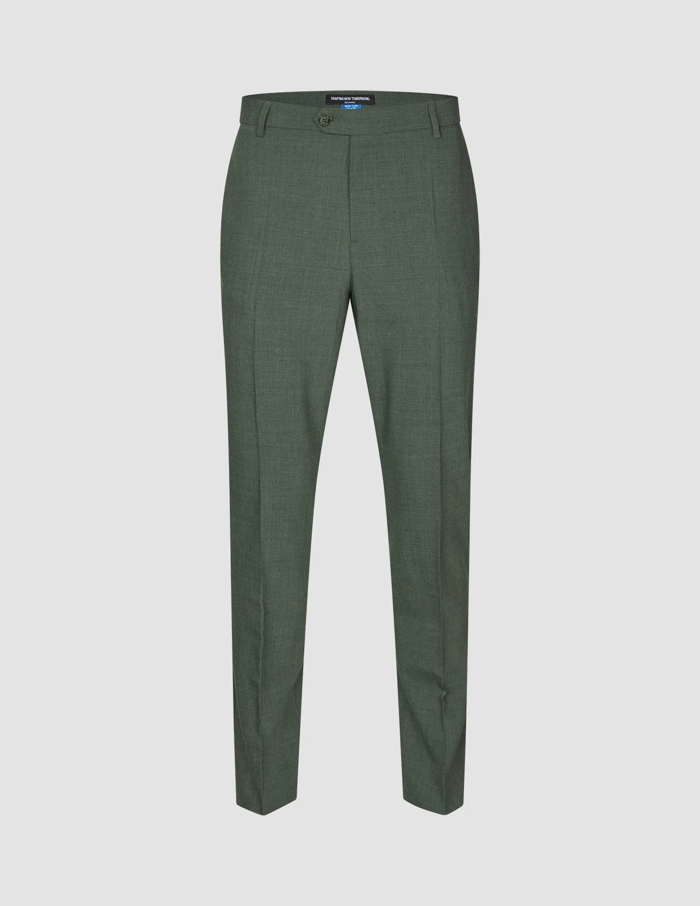 Tech Wool Suit Pants Slim Green Night Shape Retention