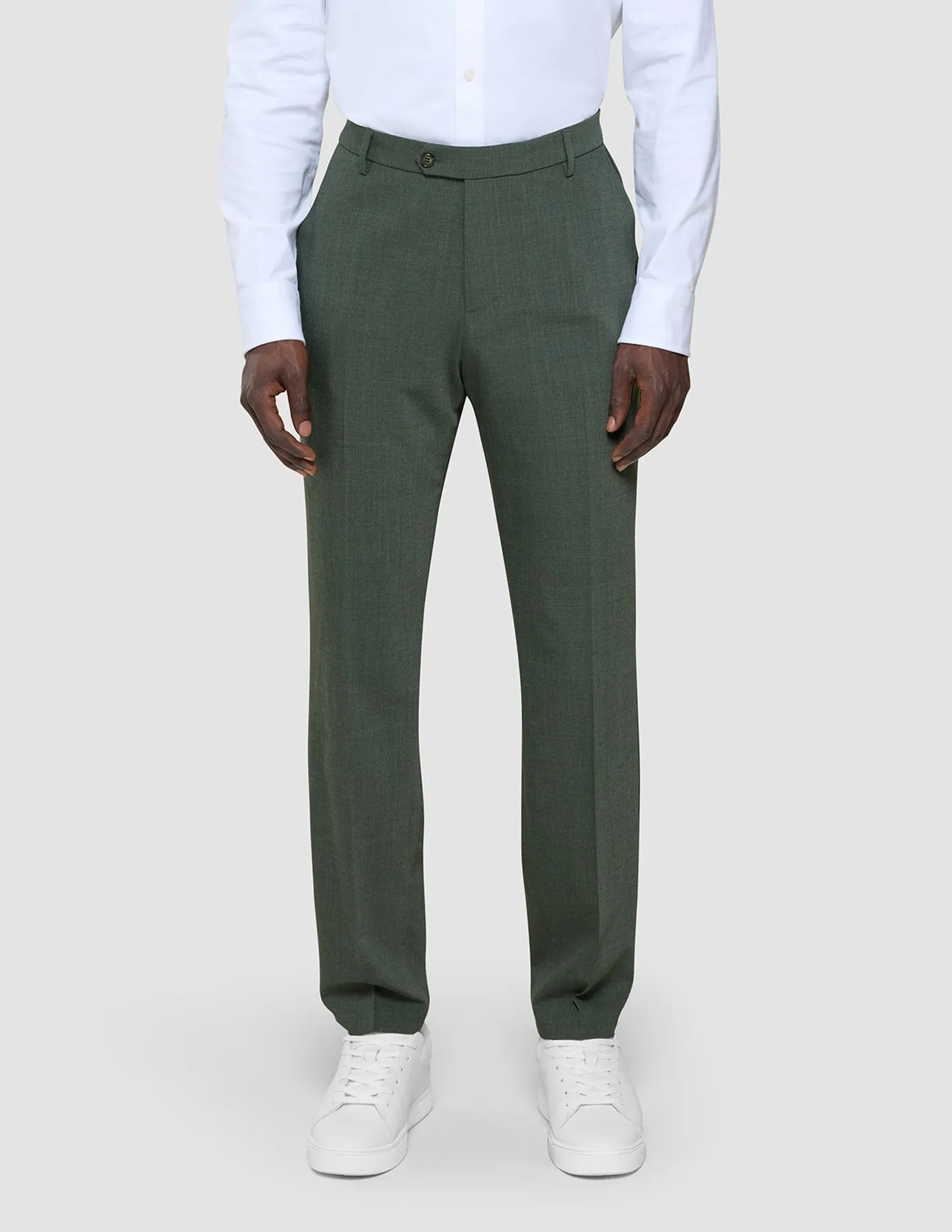 Casual Wear Tech Wool Suit Pants Slim Green Night