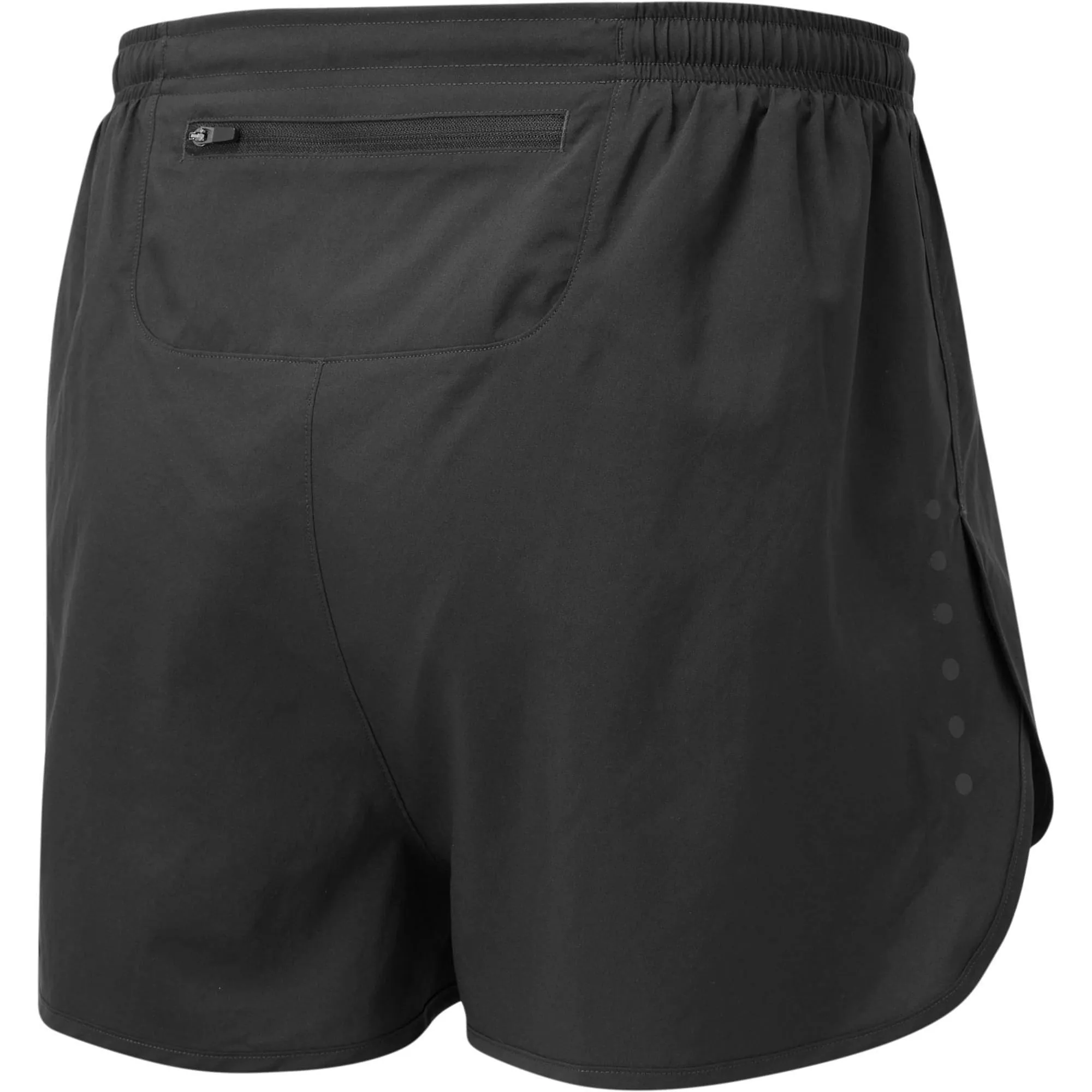 Ronhill Core Racer Mens Running Shorts - Black silk blend RollUpFasten