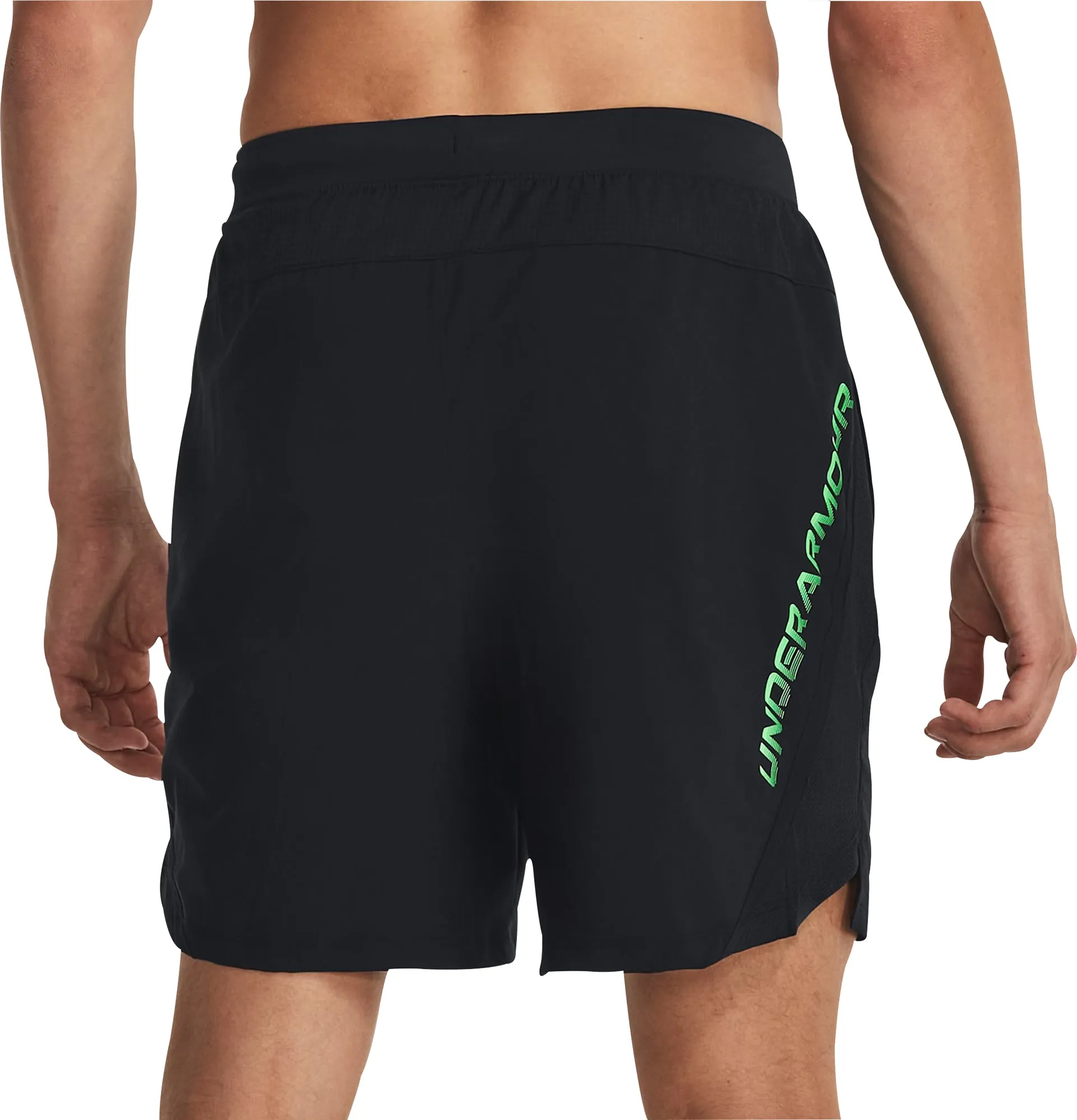fresh start night out outfit Under Armour Launch 7 Inch Graphic Mens Running Shorts - Black