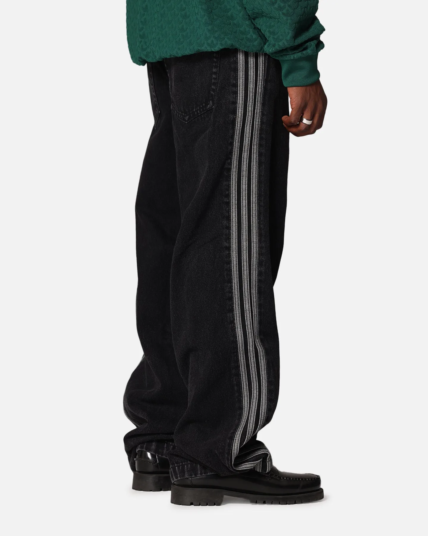 Adidas Adicolor Denim Firebird Pants True Black Stretch Free Fit