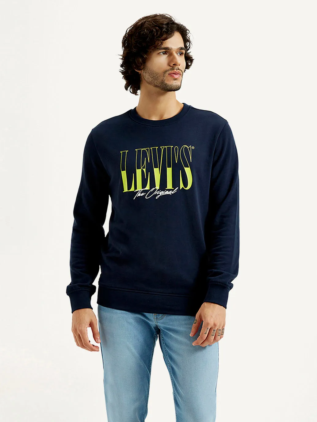 Men's Printed Round Neck Sweatshirt earthy tone Sport Night