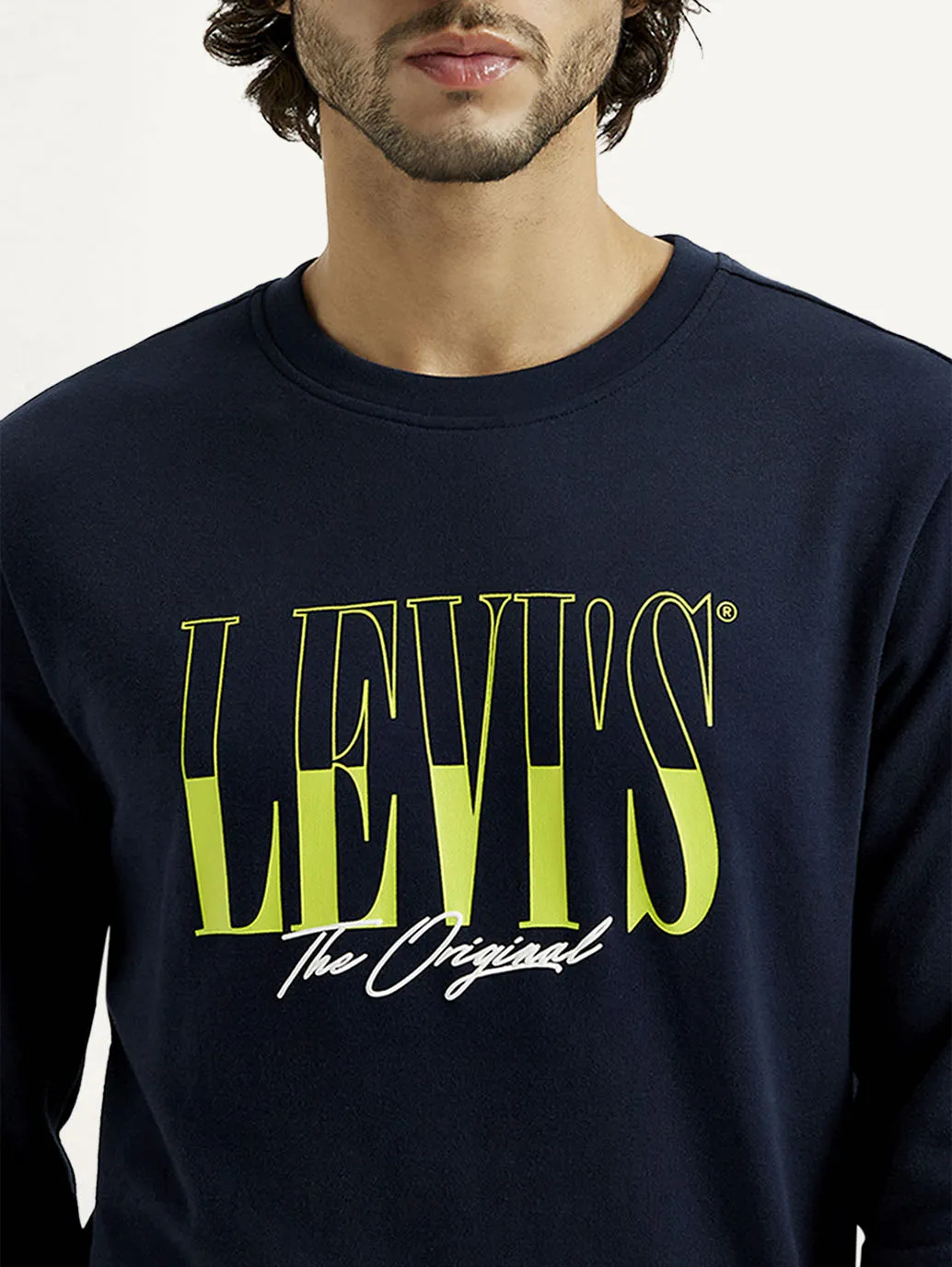 Men's Printed Round Neck Sweatshirt Ibex like