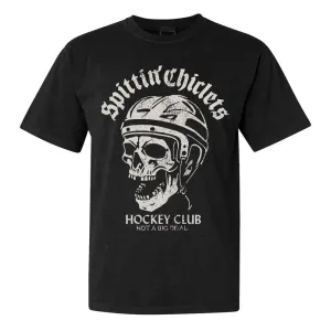 Spittin Chiclets Hockey Club Skull Tee Fashion Layering Easygoing Design