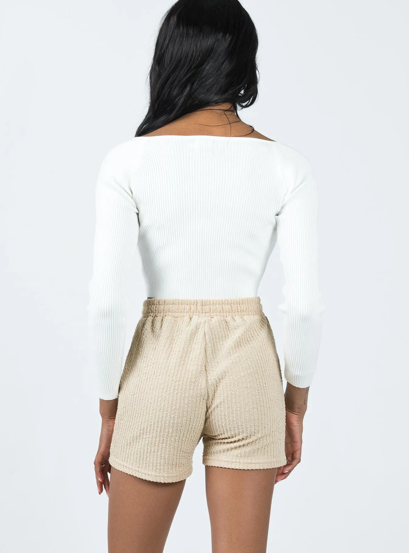 AntiPilling Jaynee Knit Shorts Beige