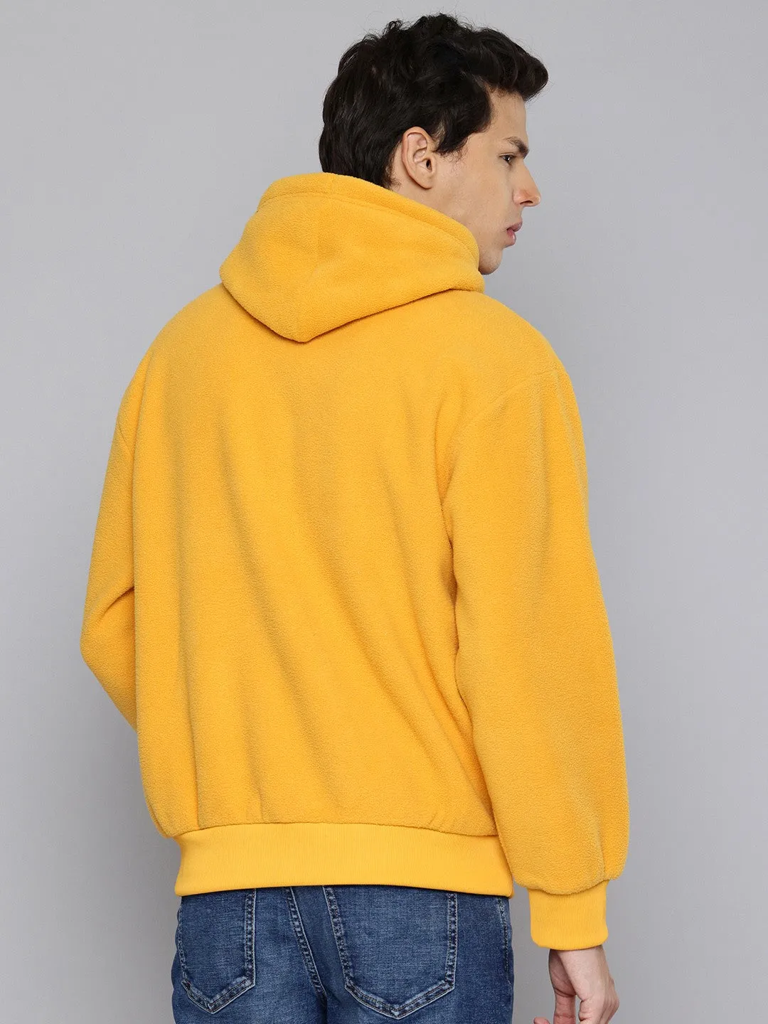 Men's Brand Logo Mustard Hooded Sweatshirt Casual Fashion
