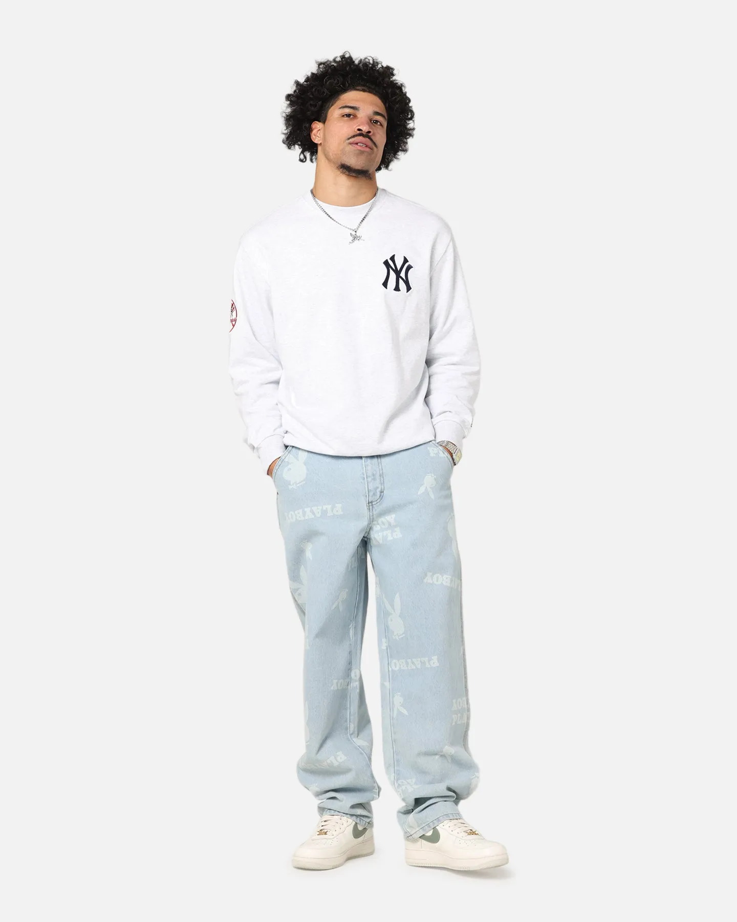 Playboy Mess Denim Jeans Light Indigo Formal Classic Wear Loose Lightweight Urban Explorer
